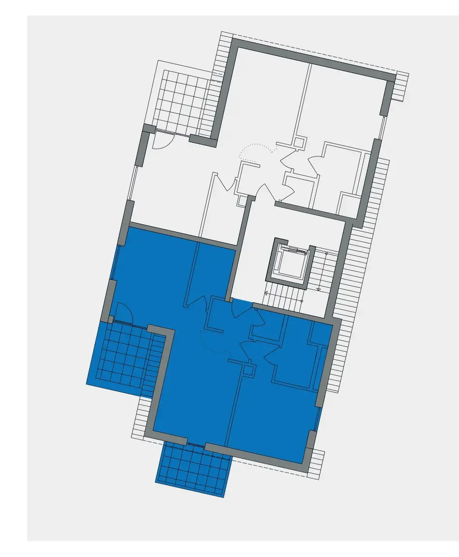 Grundriss Wohnung DG 28 — 2 Zimmer, 68,88 m²