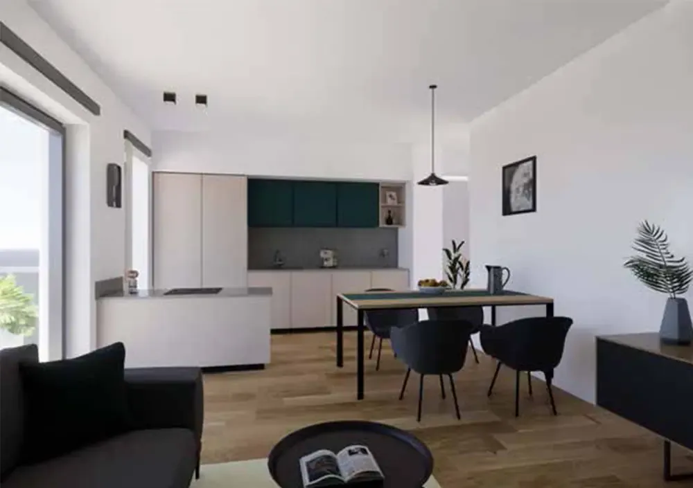 Mangenberg Karreé — Innenansicht Wohnzimmer